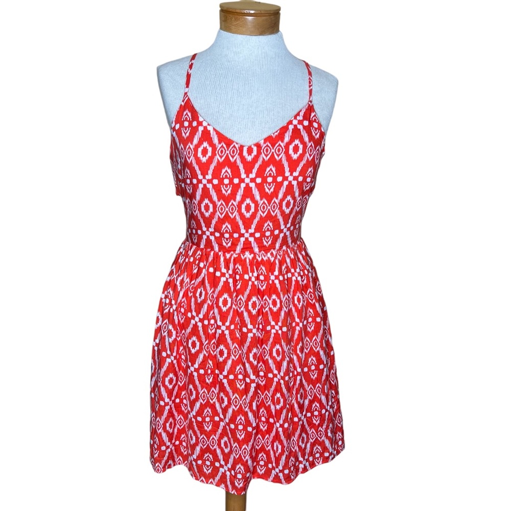 Everly Women’s Racerback Ikat Print Dress With Side & Back Cutouts Small…